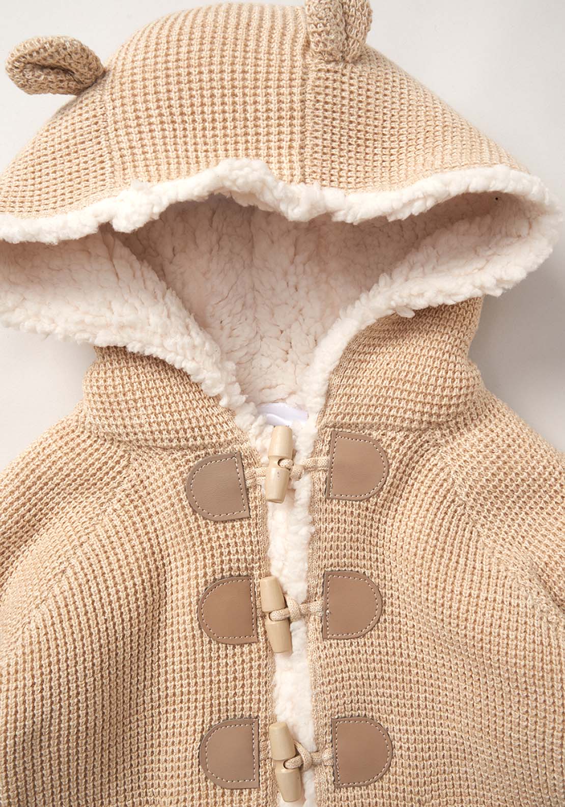 Sherpa Knit Jacket - Beige