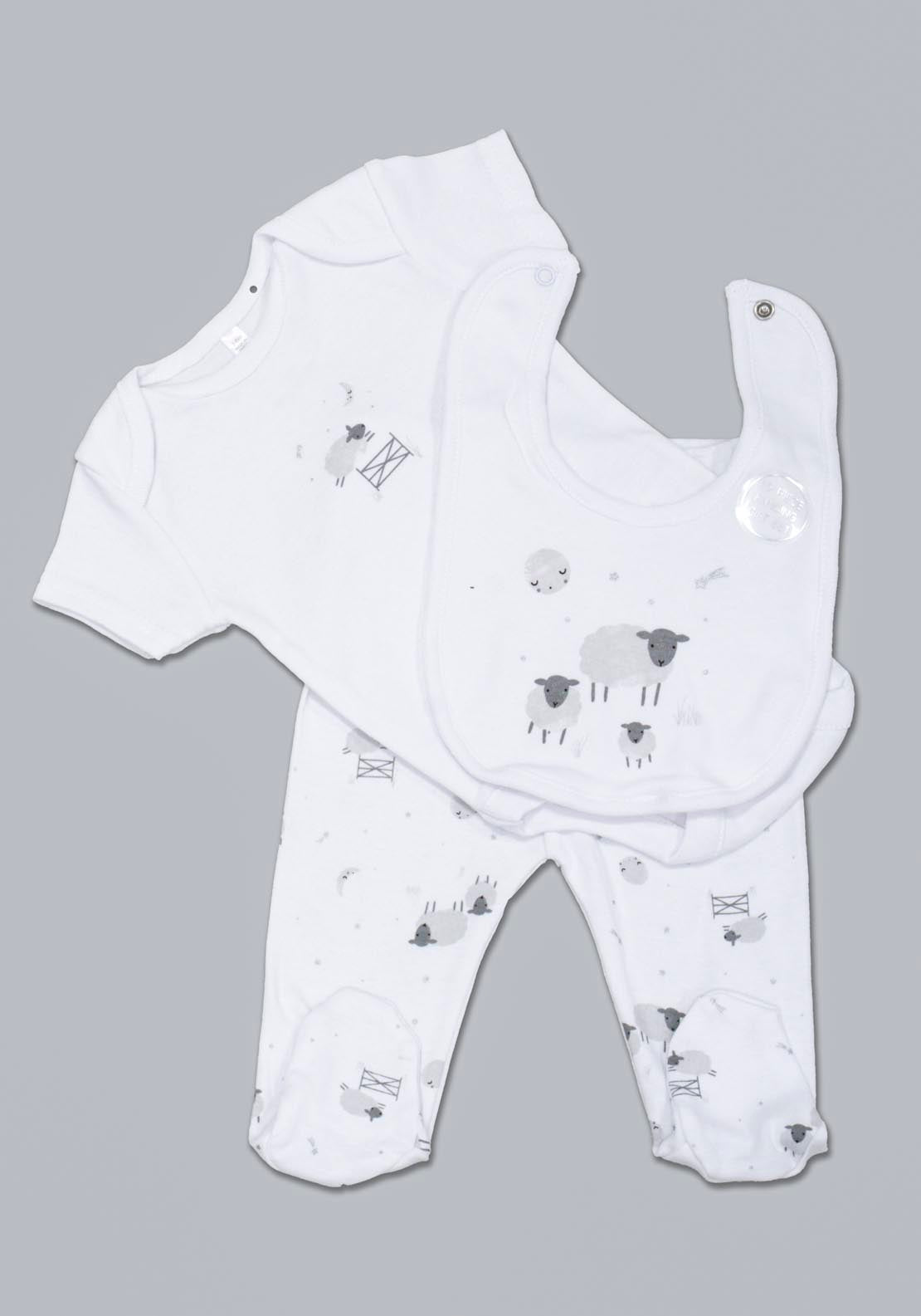 Jainco Rock-A-Bye Baby Boutique 100% Cotton Sheep 8 Piece Layette Set - White 2 Shaws Department Stores