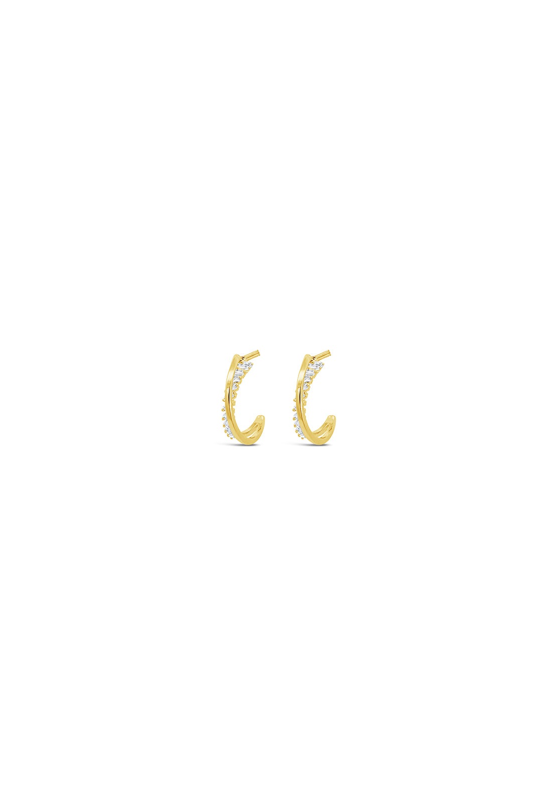 Absolute Jewellery Hoop Earring With Swirl Stone Gold - Rose Gold 1 Shaws Department Stores