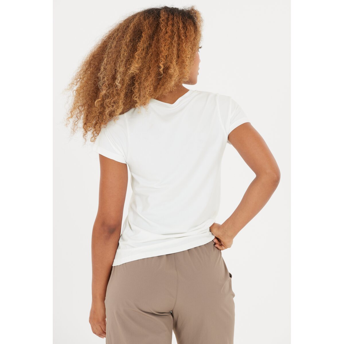 Athlecia Julee Womenswear Loose Fit Seamless Tee - White 2 Shaws Department Stores