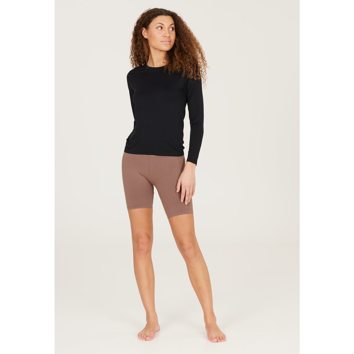Athlecia Julee Womenswear Loose Fit Long Sleeve Seamless Tee - Black 3 Shaws Department Stores