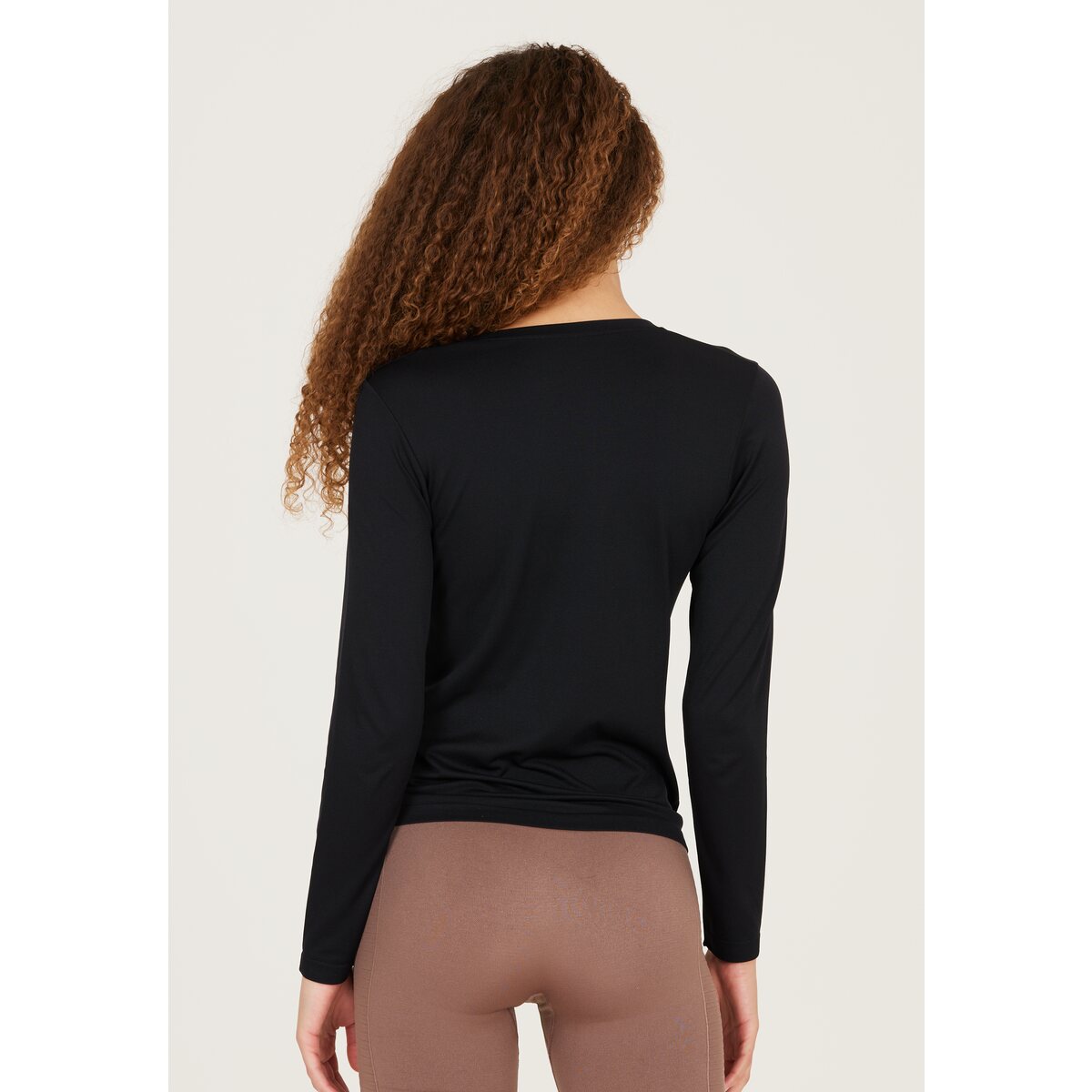 Athlecia Julee Womenswear Loose Fit Long Sleeve Seamless Tee - Black 2 Shaws Department Stores