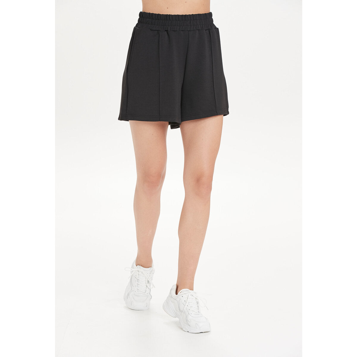 Athlecia Jacey Womenswear High Waisted Lounge Shorts - Black 2 Shaws Department Stores