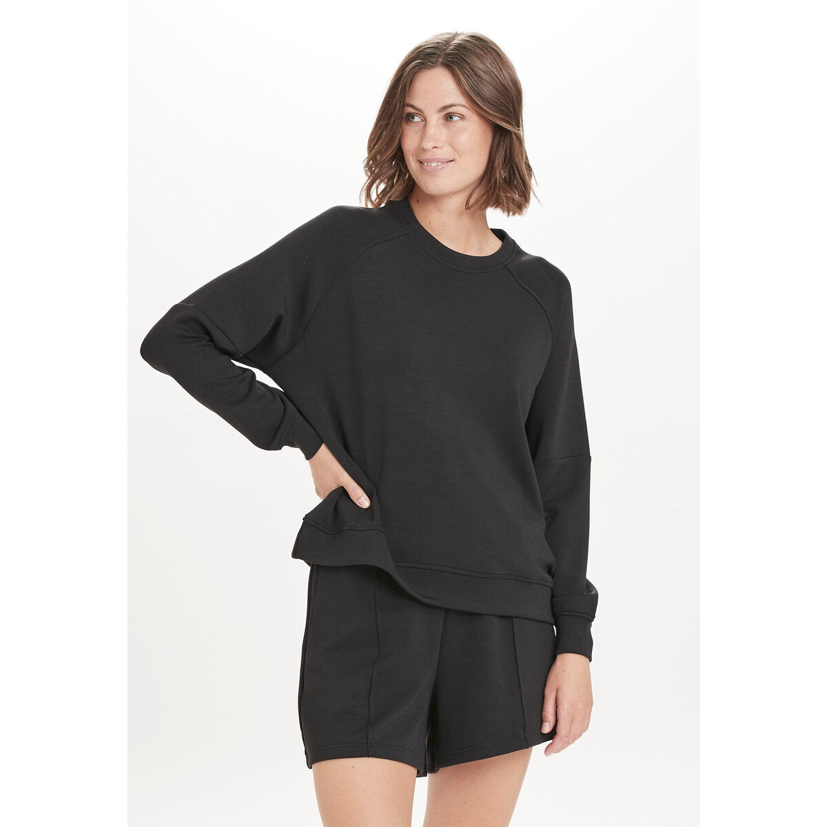 Athlecia Jacey Womenswear Crew Neck - Black 1 Shaws Department Stores