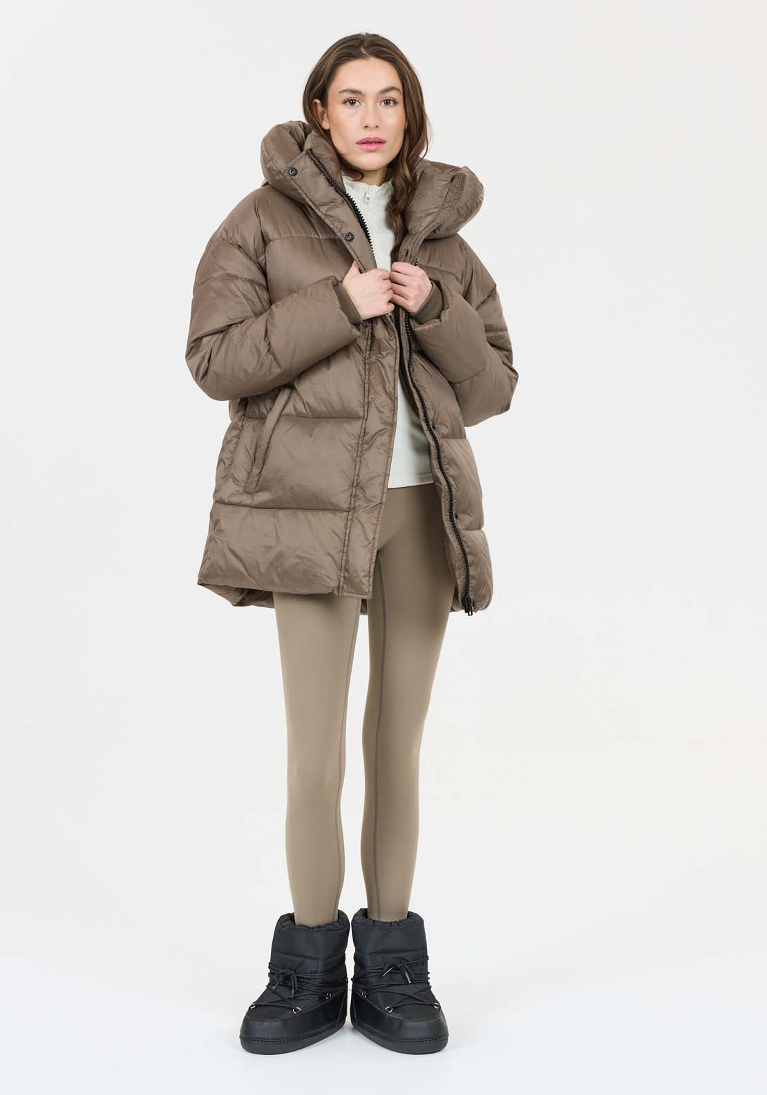 Athlecia Moriarty Puffer Jacket - Walnut 1 Shaws Department Stores