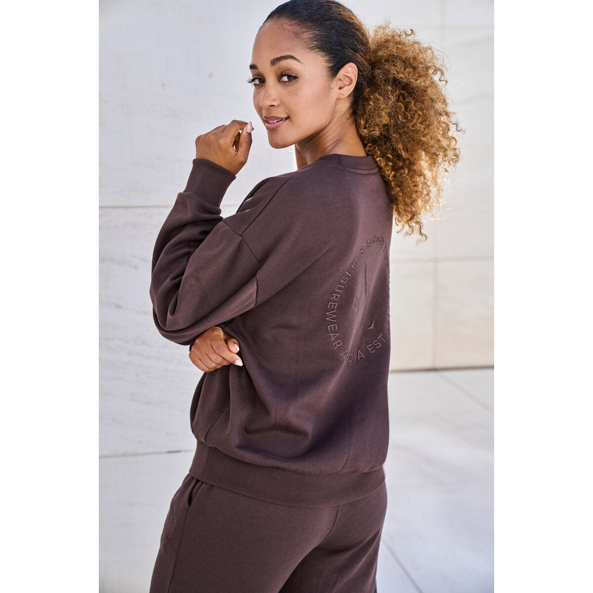 Athlecia Damla Sweatshirt With Crew Neck - Java 3 Shaws Department Stores