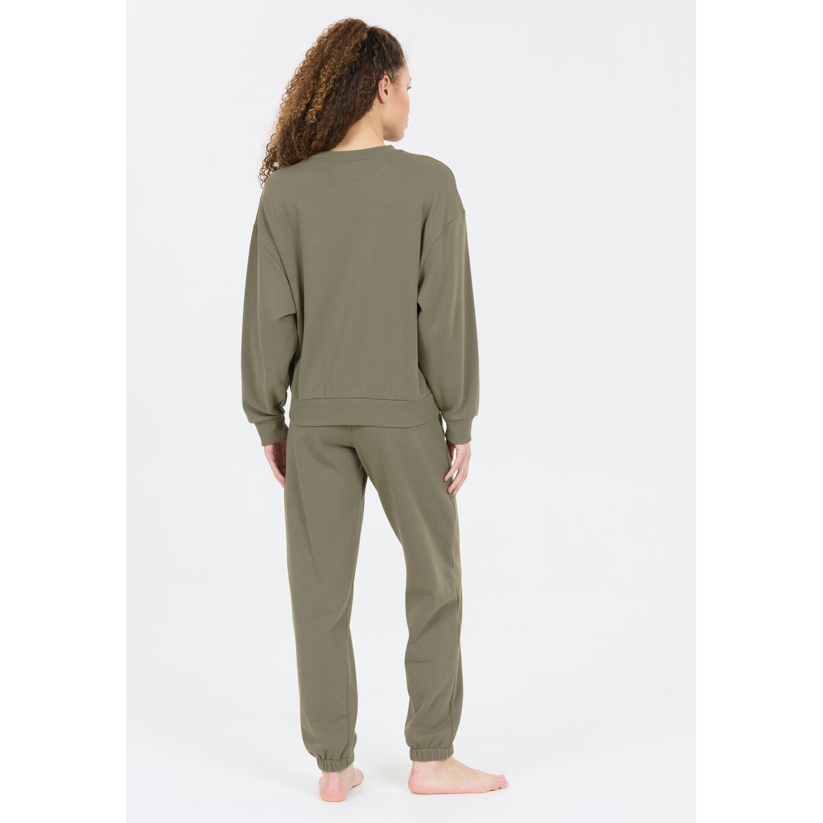 Athlecia Giannis Sweatshirt With Crew Neck - Smokey Olive 3 Shaws Department Stores