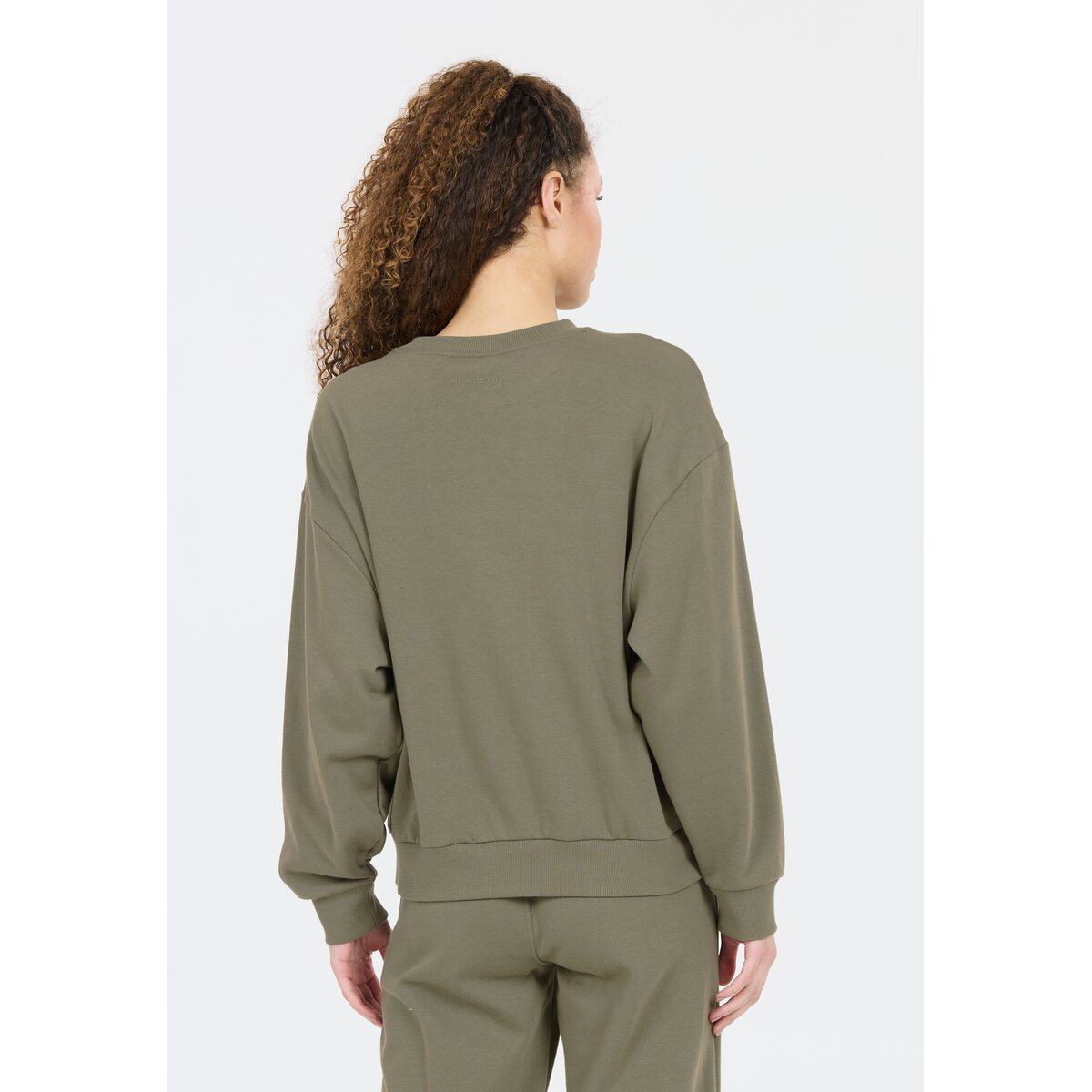Athlecia Giannis Sweatshirt With Crew Neck - Smokey Olive 6 Shaws Department Stores