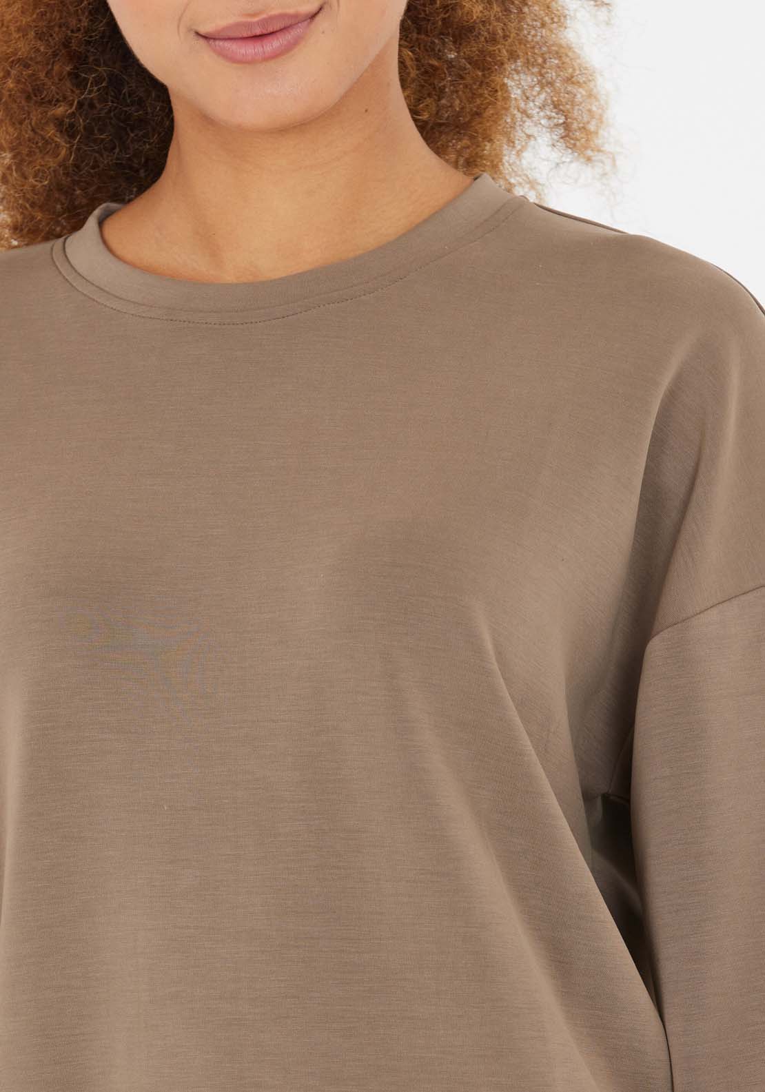 Athlecia Jillnana Sweatshirt With Crew Neck - Walnut 3 Shaws Department Stores
