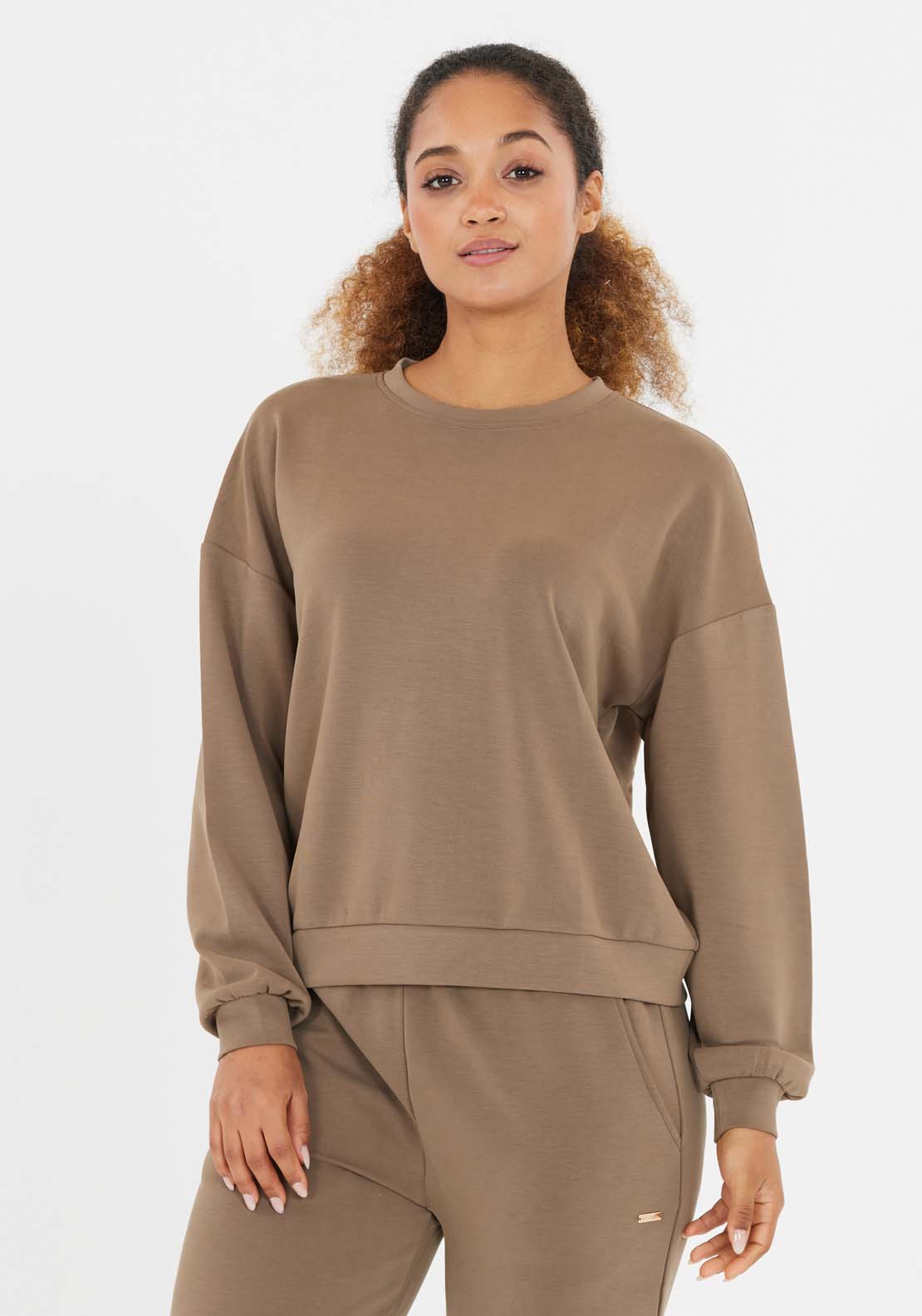 Athlecia Jillnana Sweatshirt With Crew Neck - Walnut 1 Shaws Department Stores