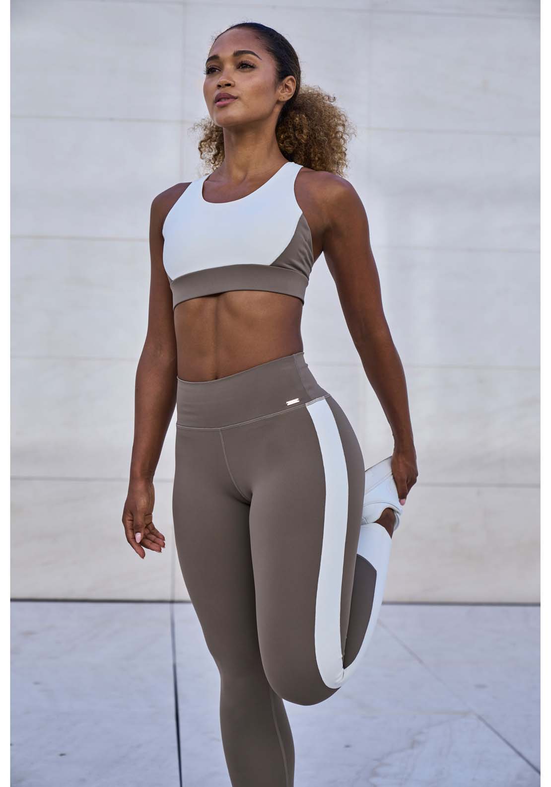 Athlecia Lris Colour Block Bra - Walnut 1 Shaws Department Stores