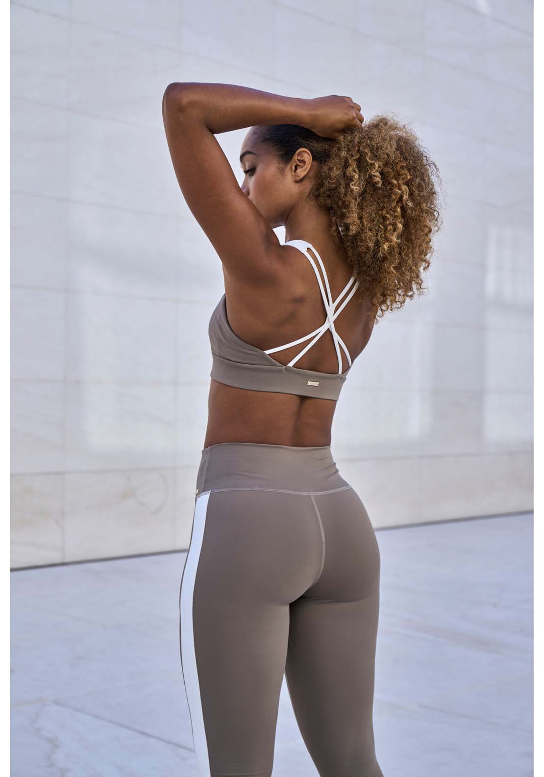 Athlecia Lris Colour Block Bra - Walnut 3 Shaws Department Stores