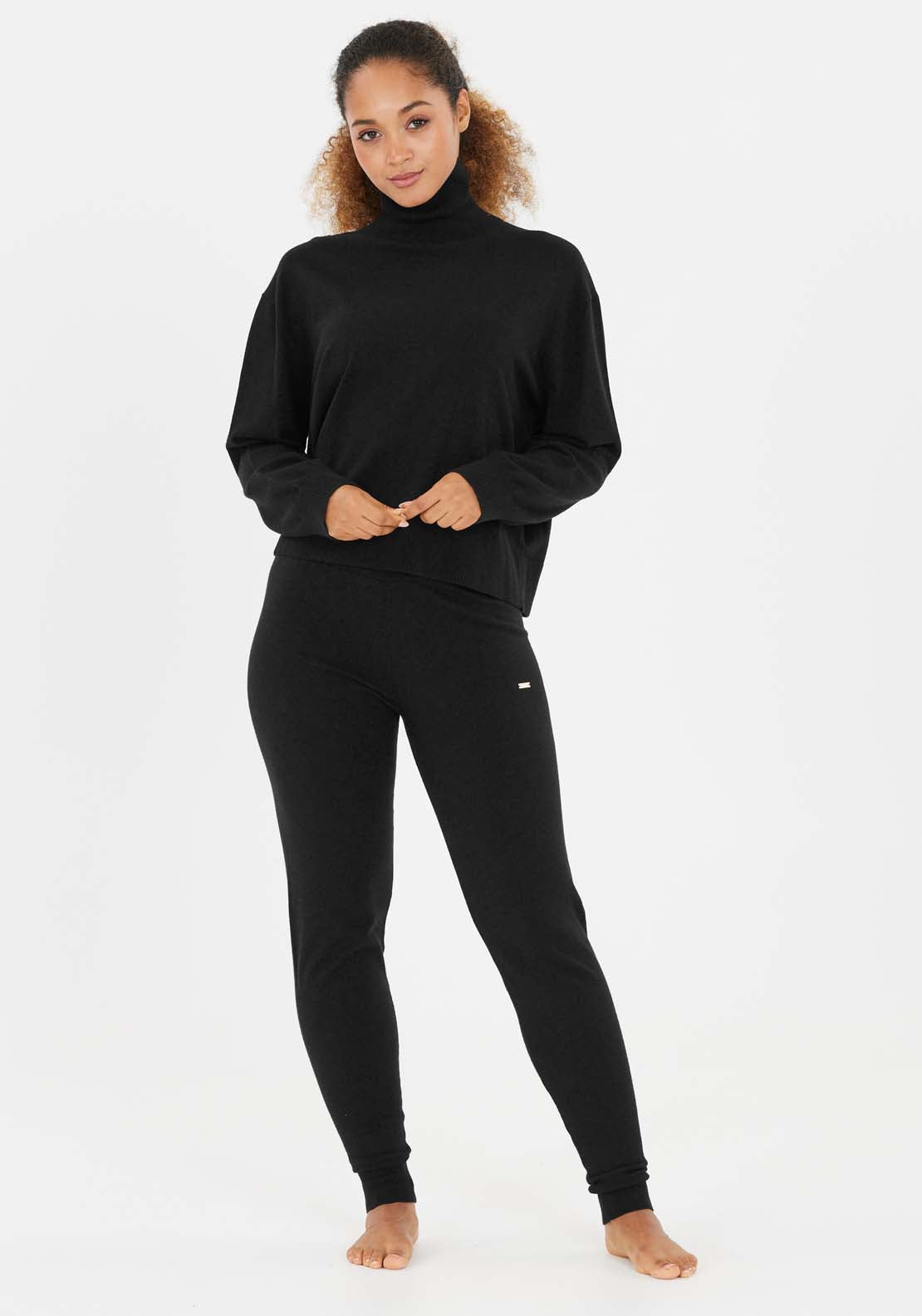 Athlecia Dava Knitted Pants - Black 1 Shaws Department Stores