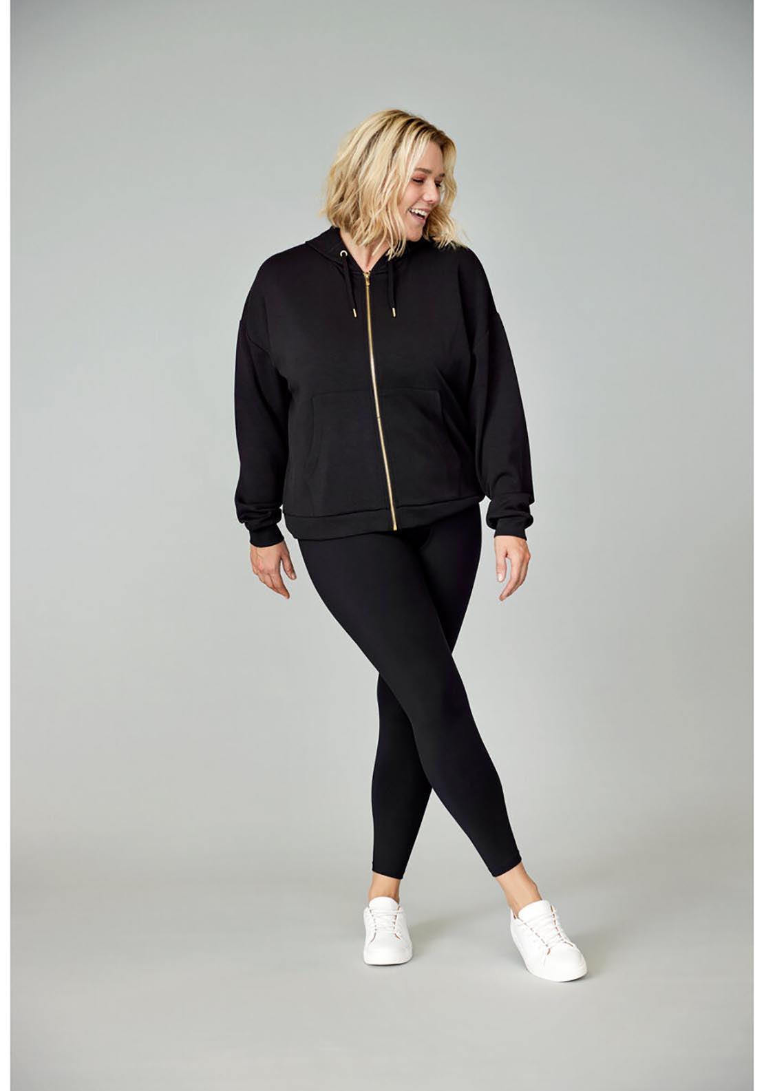 Q Tiamo Womens Hoodie Full Zip - Black 2 Shaws Department Stores