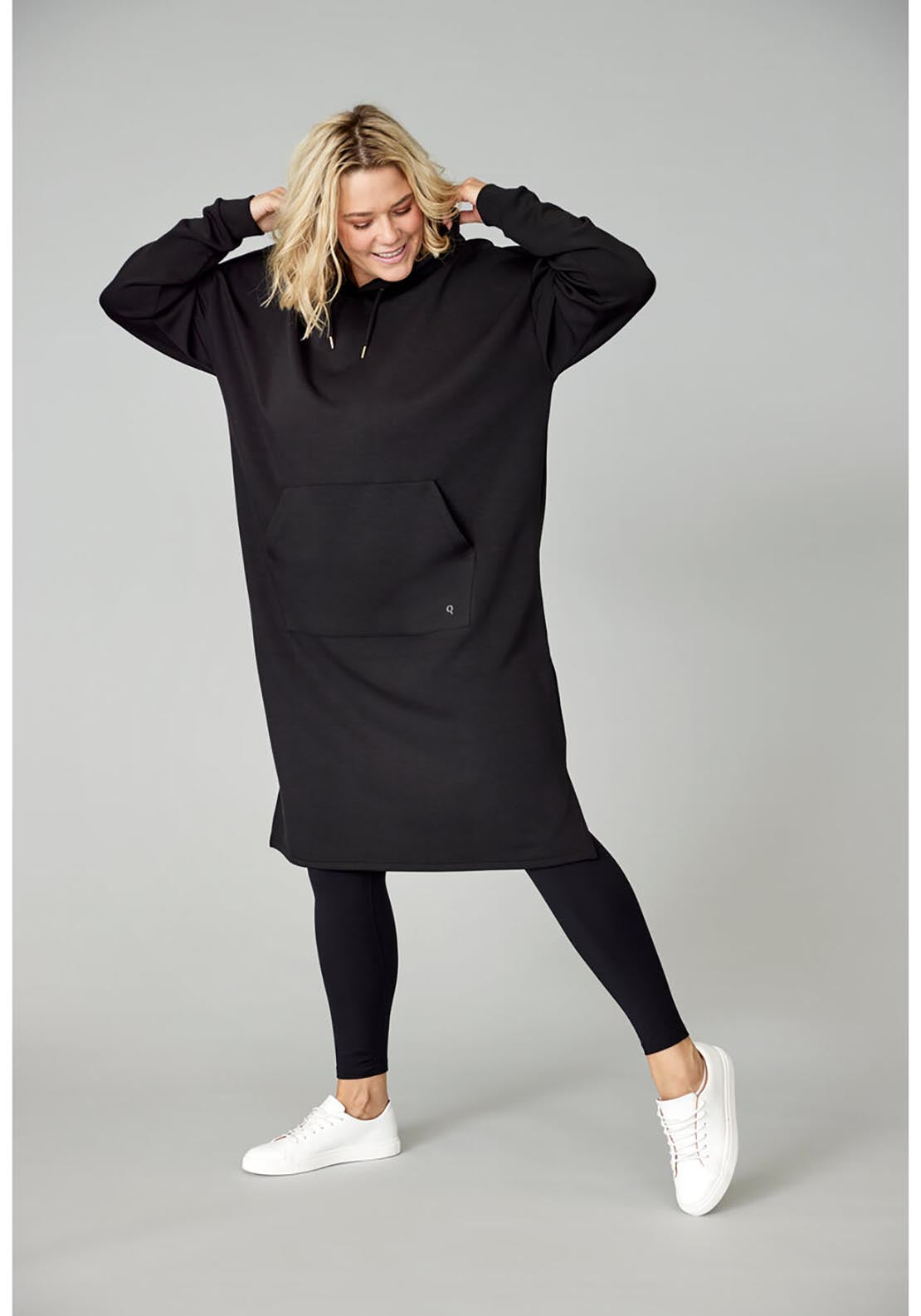 Q Womenseat Hoodie Dress - Black 2 Shaws Department Stores