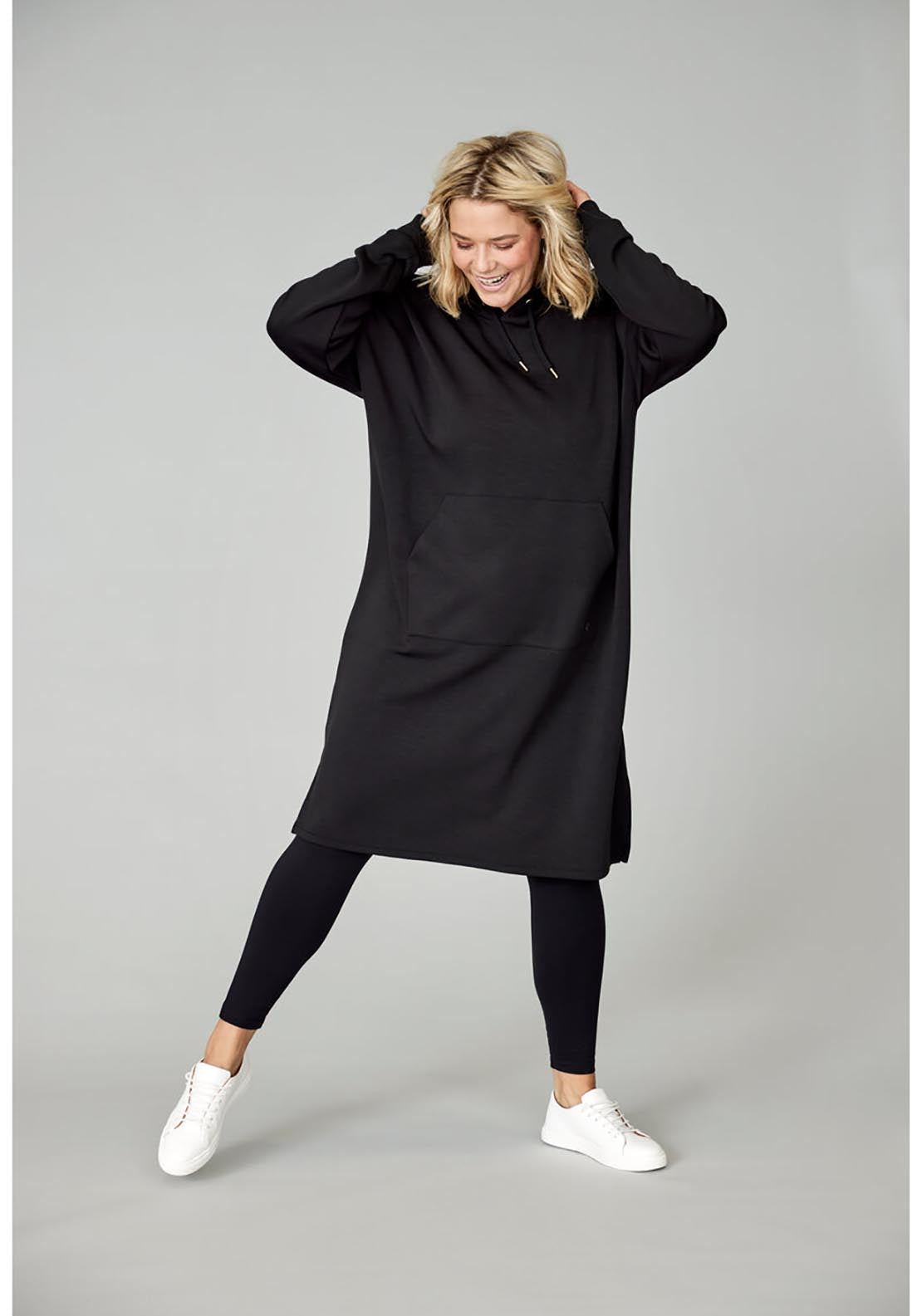 Q Womenseat Hoodie Dress - Black 4 Shaws Department Stores