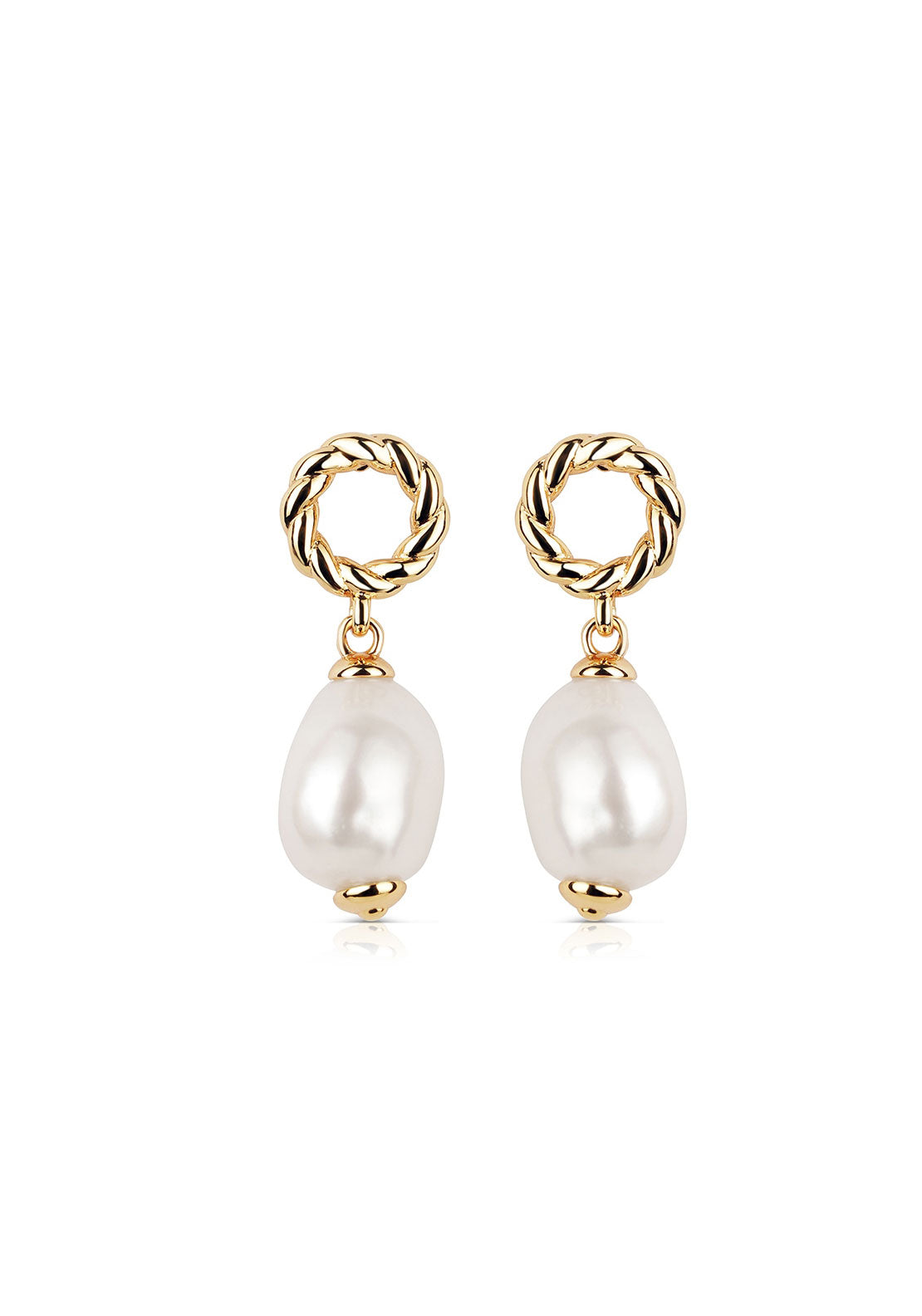 Newbridge Jewellery Sappho Baroque Pearl Earrings - Gold 1 Shaws Department Stores