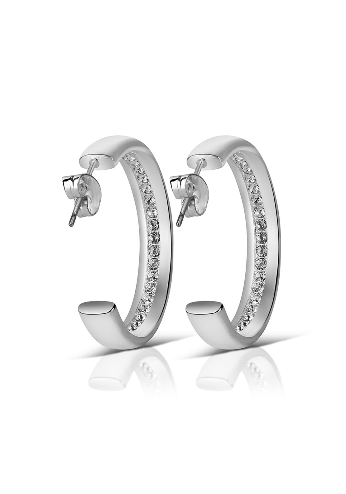 Newbridge Jewellery Forever Young Hoops Inner Clear Stone - Silver 2 Shaws Department Stores