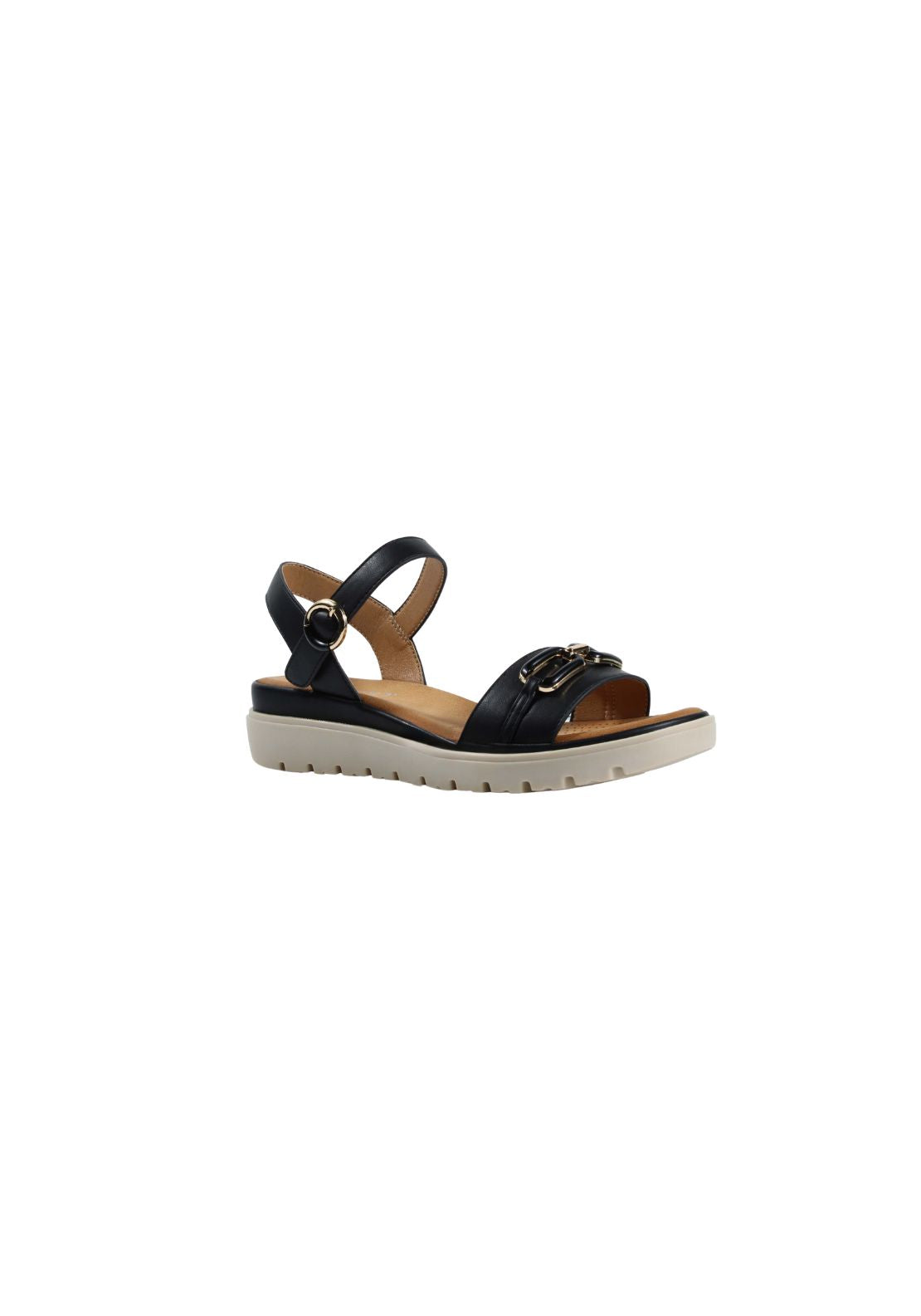 Susst Chain Detail Strap Sandal - Black 1 Shaws Department Stores