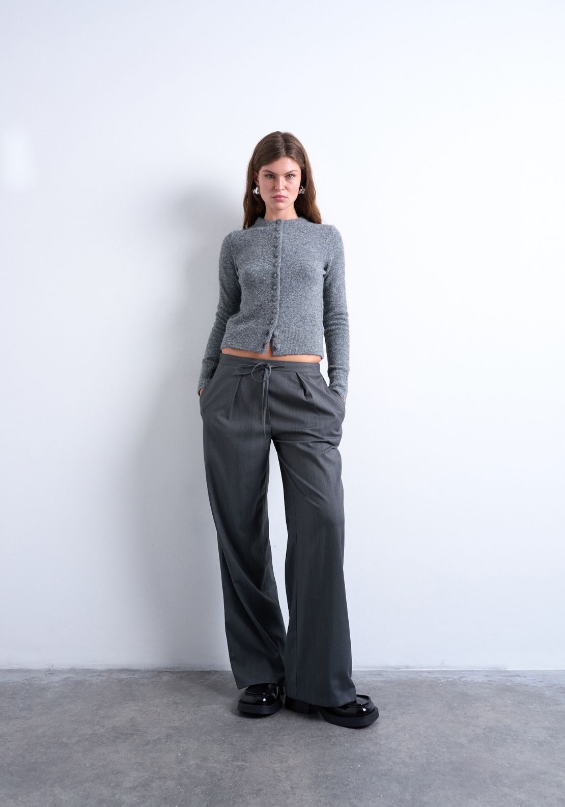 Topshop Sia Cardigan - Concrete Grey 4 Shaws Department Stores