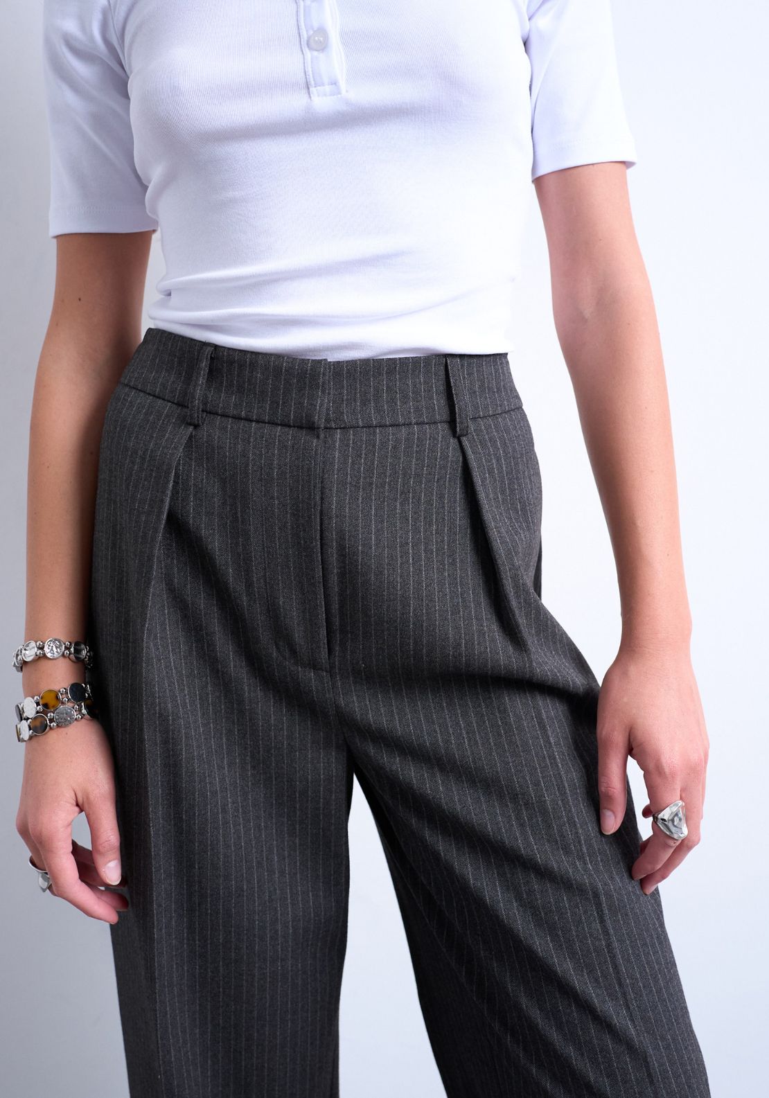 Topshop Louise Wide Leg Trouser - Charcoal Gray 4 Shaws Department Stores