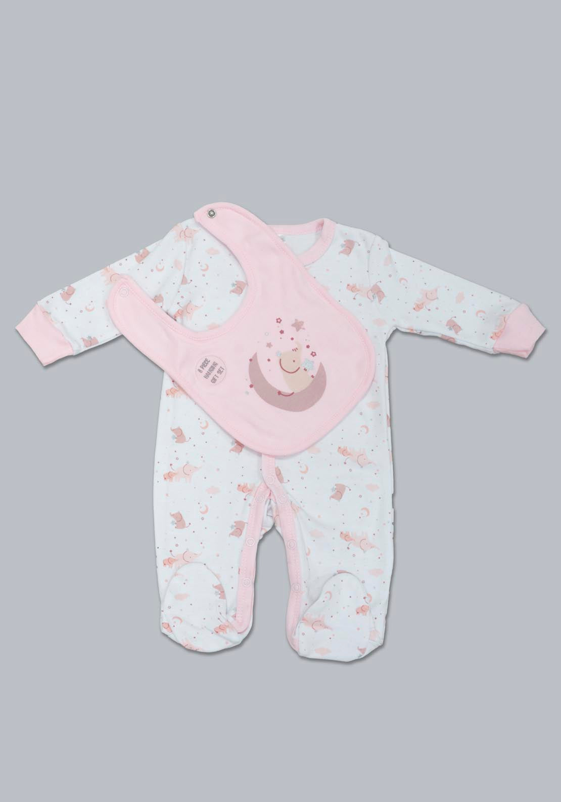 Jainco Rock-A-Bya Baby Boutique 100% Cotton 8 Piece Elephant Layette Set - Pink 2 Shaws Department Stores