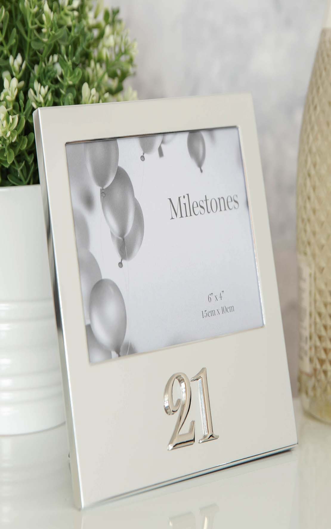 Celebrations Milestones Aluminium Photo Frame With 3D Number 6&quot; X 4&quot; - 21 1 Shaws Department Stores