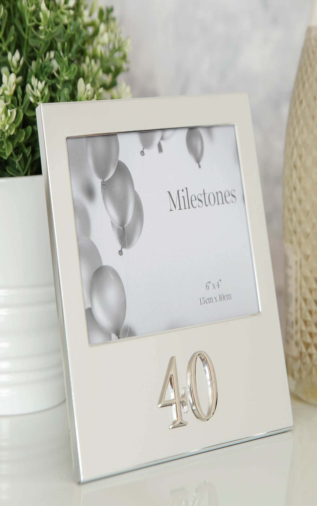 Celebrations Milestones Aluminium Photo Frame With 3D Number 6&quot; X 4&quot; - 40 1 Shaws Department Stores