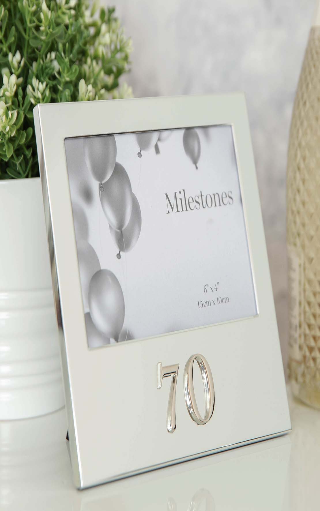 Celebrations Milestones Aluminium Photo Frame With 3D Number 6" X 4" - 70 1 Shaws Department Stores