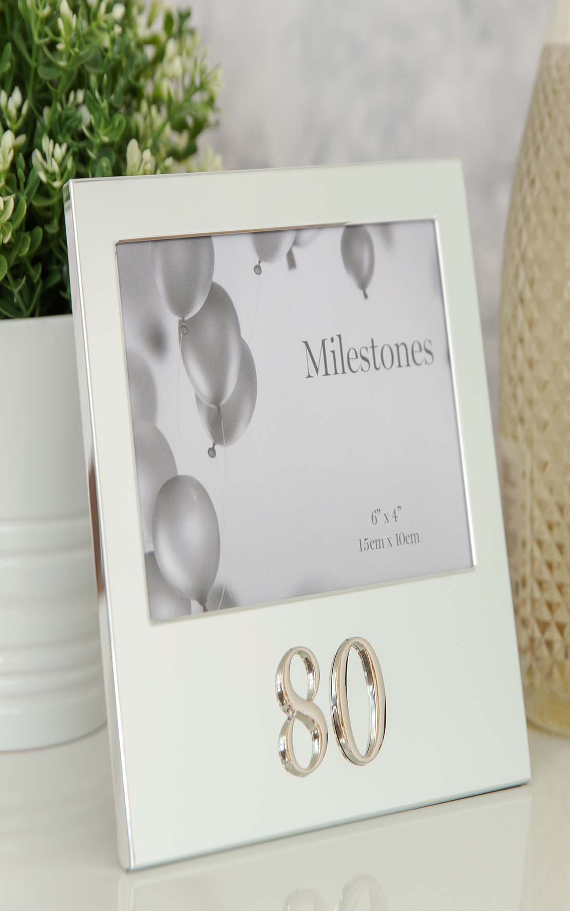Celebrations Milestones Aluminium Photo Frame With 3D Number 6" X 4" - 80 1 Shaws Department Stores