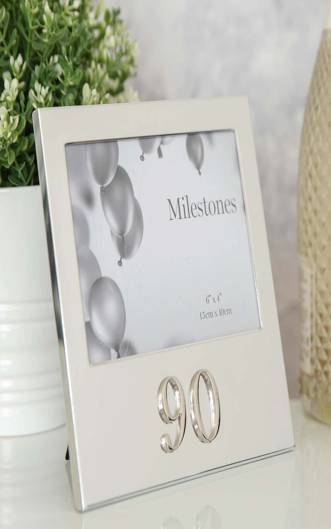 Celebrations Milestones Aluminium Photo Frame With 3D Number 6" X 4" - 90 1 Shaws Department Stores