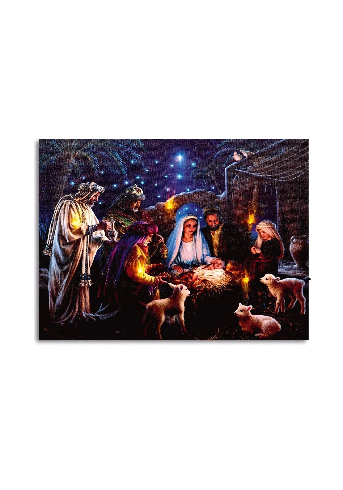 LED Lit Nativity Scene Canvas