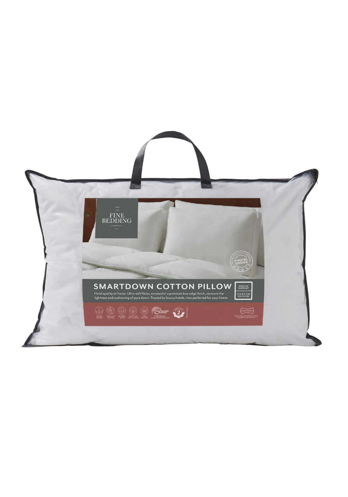 The Fine Bedding Company Smartdown Cotton Pillow - White 2 Shaws Department Stores