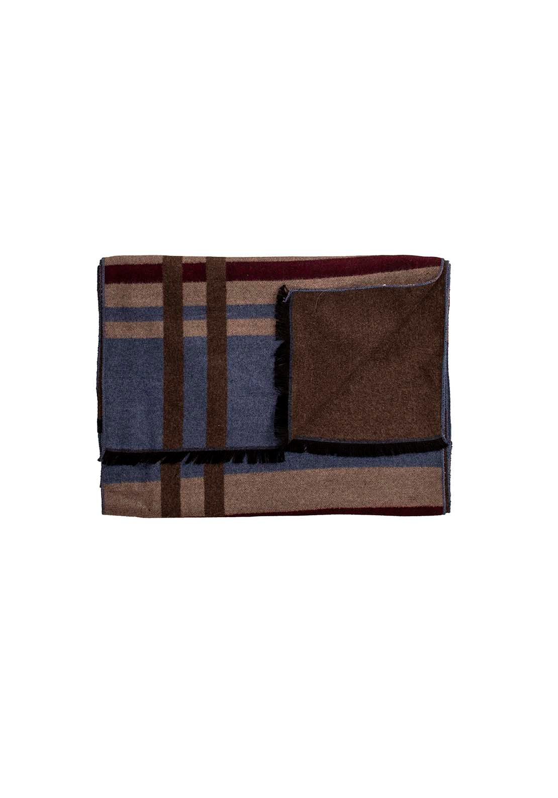 Yeats Viscose Scarf - Brown / Blue 1 Shaws Department Stores
