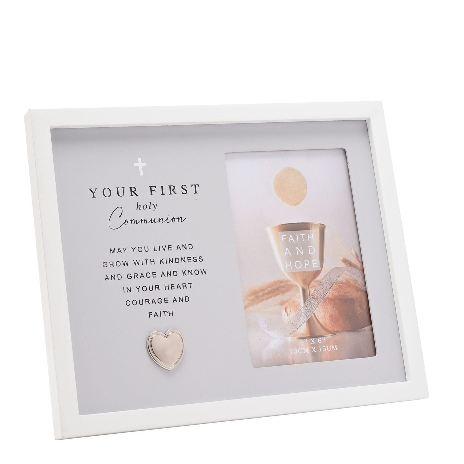 The Home Collection Faith &amp; Hope Grey Frame 4" X 6" - First Communion 1 Shaws Department Stores