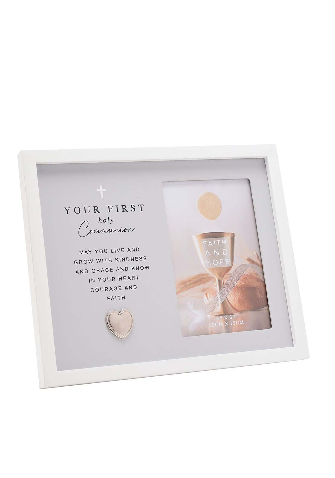 Celebrations Faith &amp; Hope Grey Frame 4" X 6" - First Communion 3 Shaws Department Stores