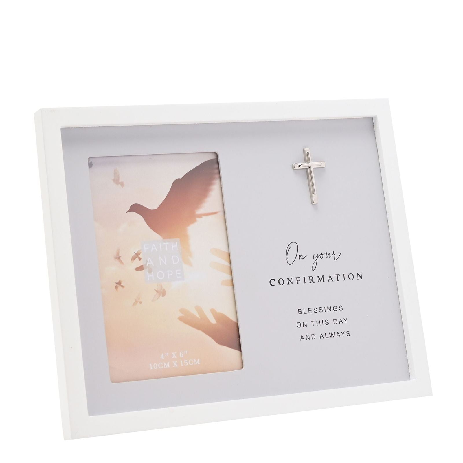 The Home Collection Faith &amp; Hope Grey Frame 4&quot; X 6&quot; - Confirmation 1 Shaws Department Stores