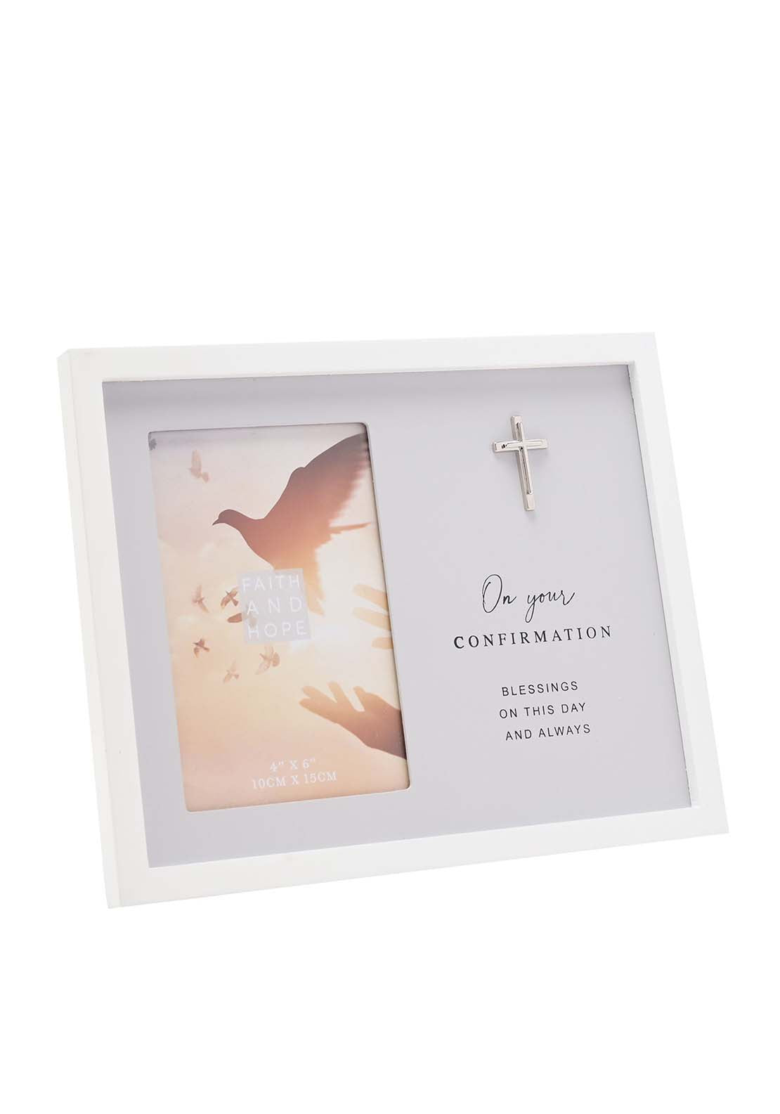 Celebrations Faith &amp; Hope Grey Frame 4&quot; X 6&quot; - Confirmation 1 Shaws Department Stores