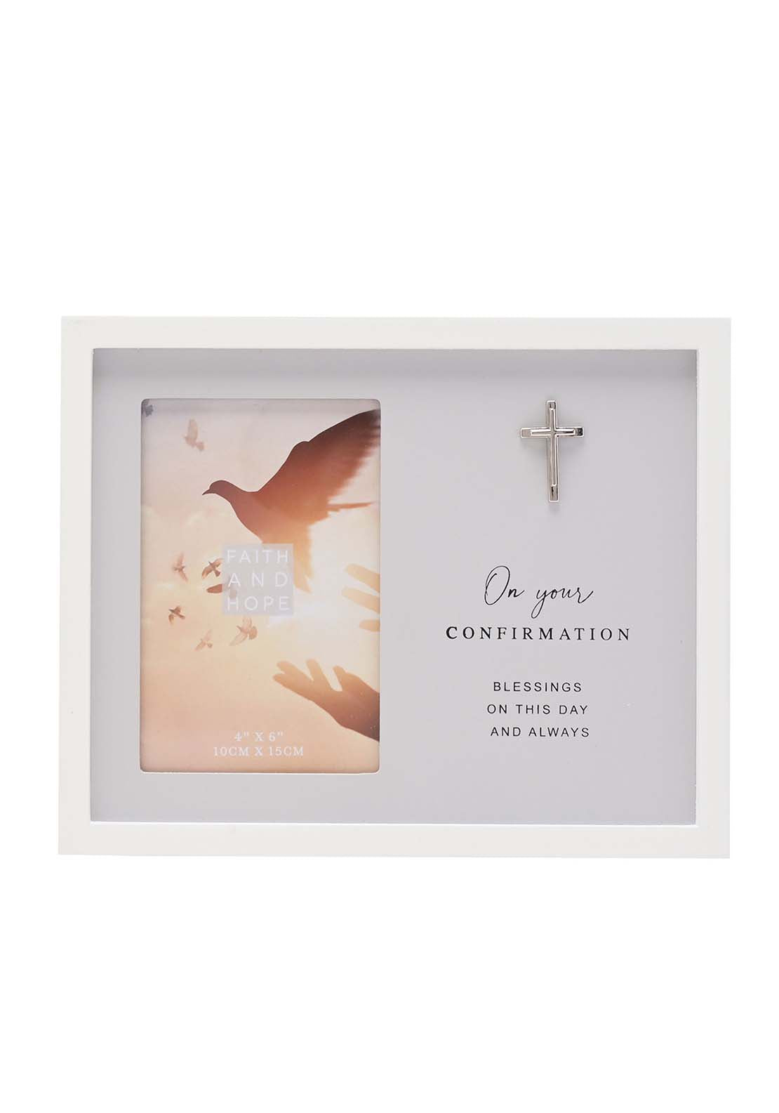 Celebrations Faith &amp; Hope Grey Frame 4&quot; X 6&quot; - Confirmation 2 Shaws Department Stores