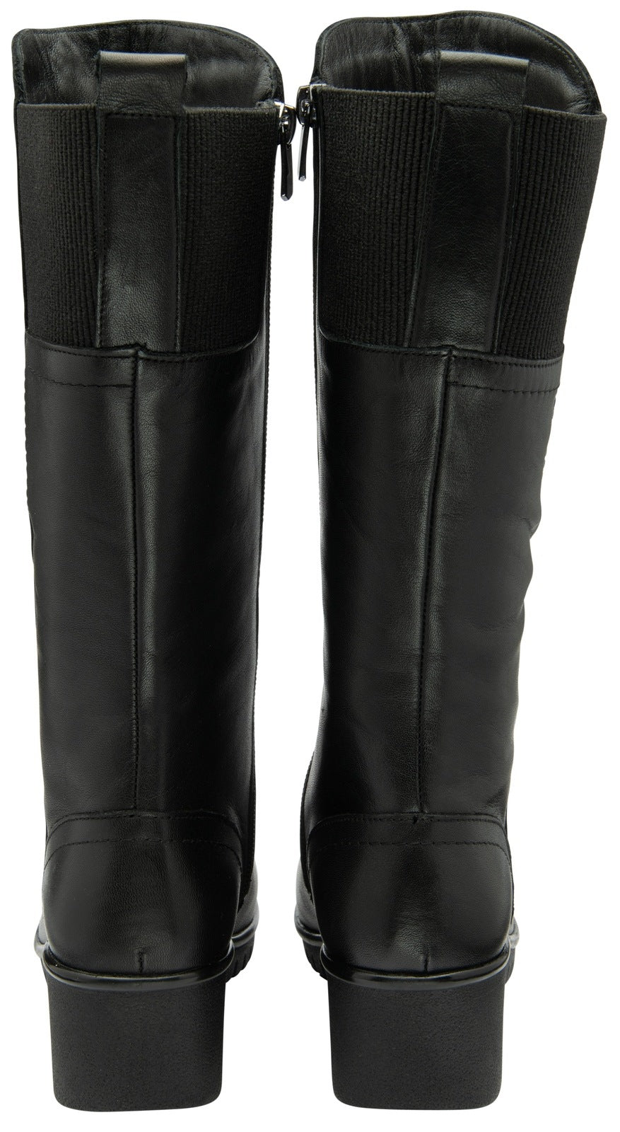 Lotus Fitzgerald Ladies Wedge Knee High Boot - Black Leather 3 Shaws Department Stores