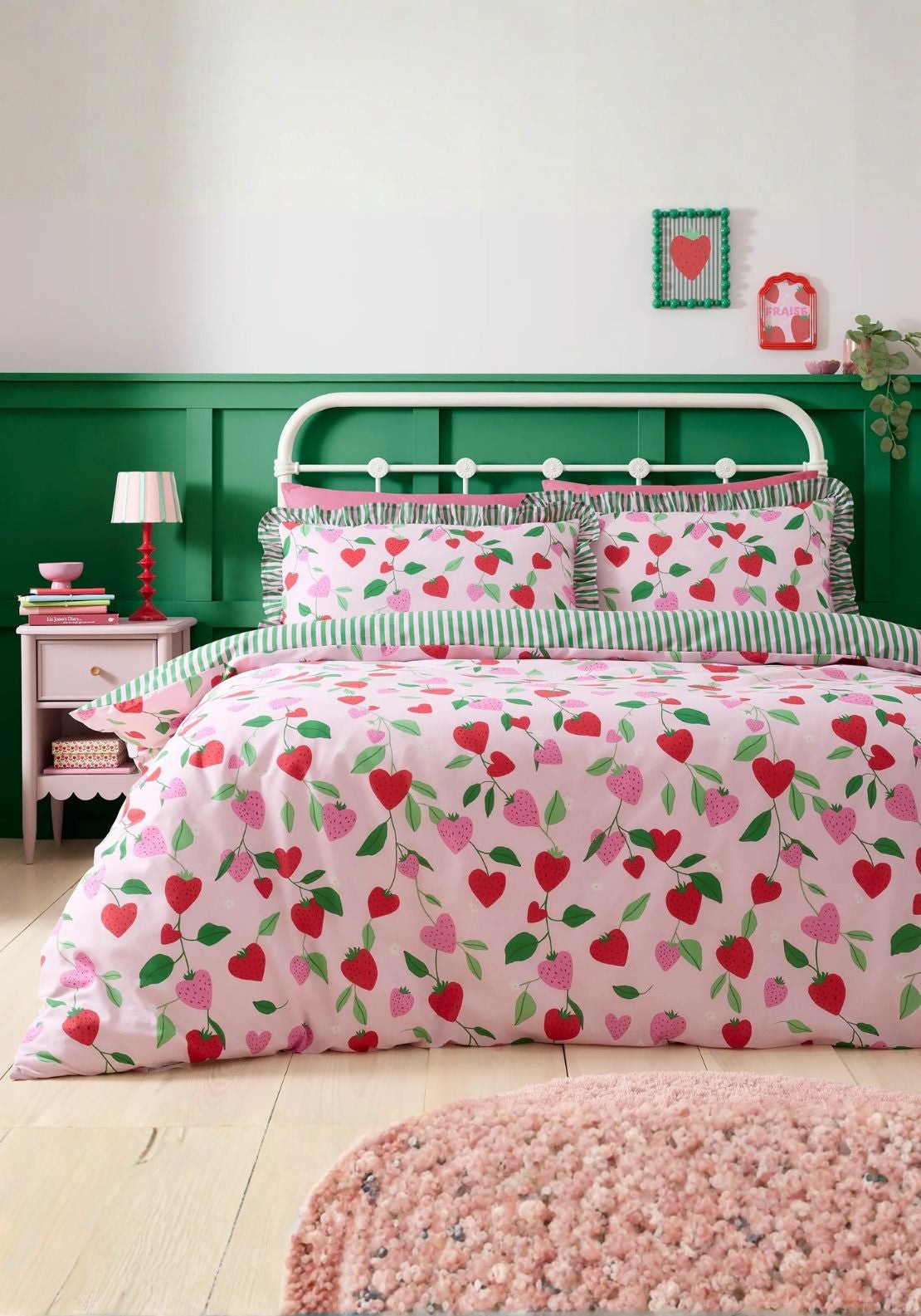 Bedlam Strawberries Duvet Cover Set - Pink 1 Shaws Department Stores