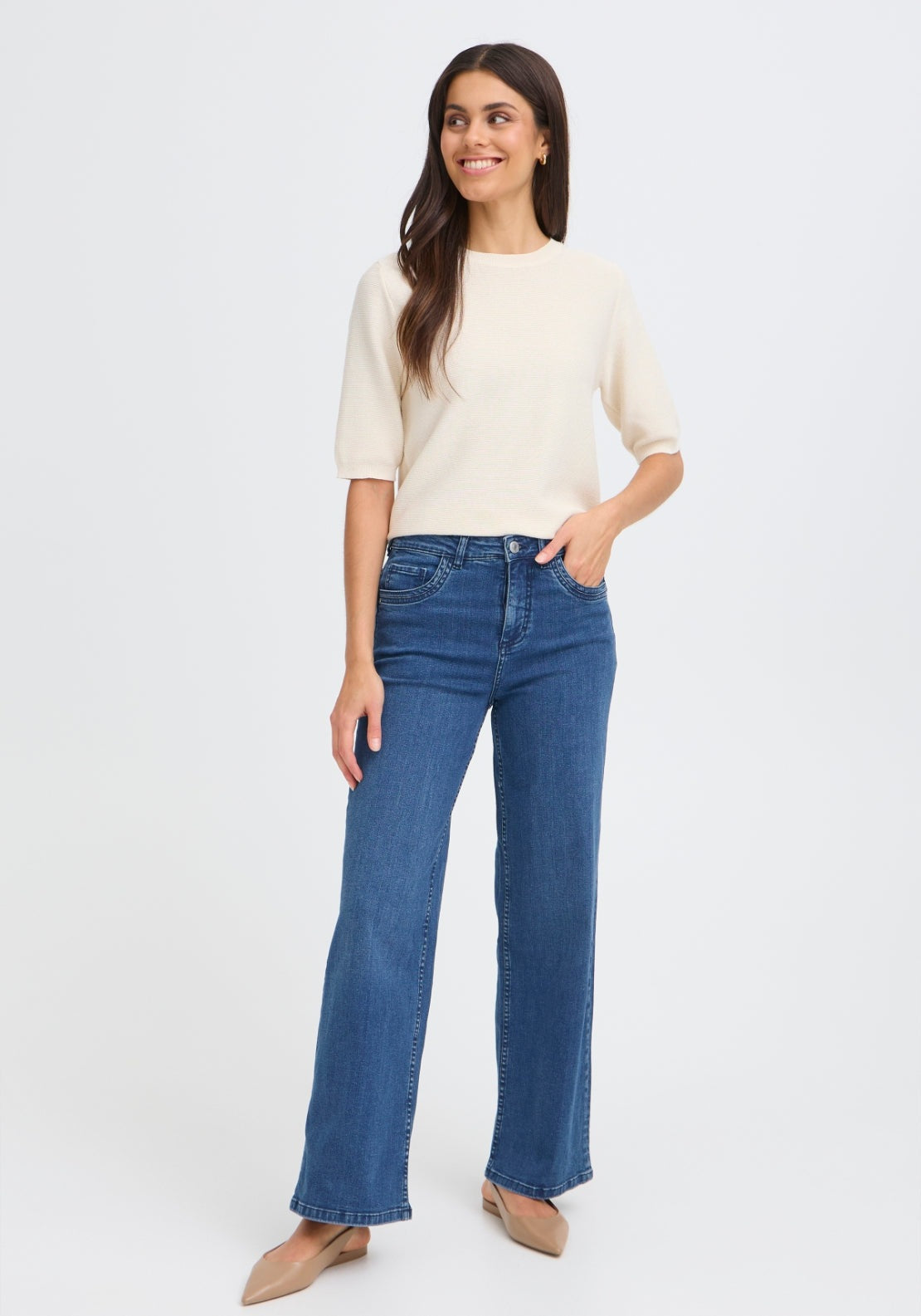 Fransa Minimal Cropped Denim Jeans - Denim 1 Shaws Department Stores