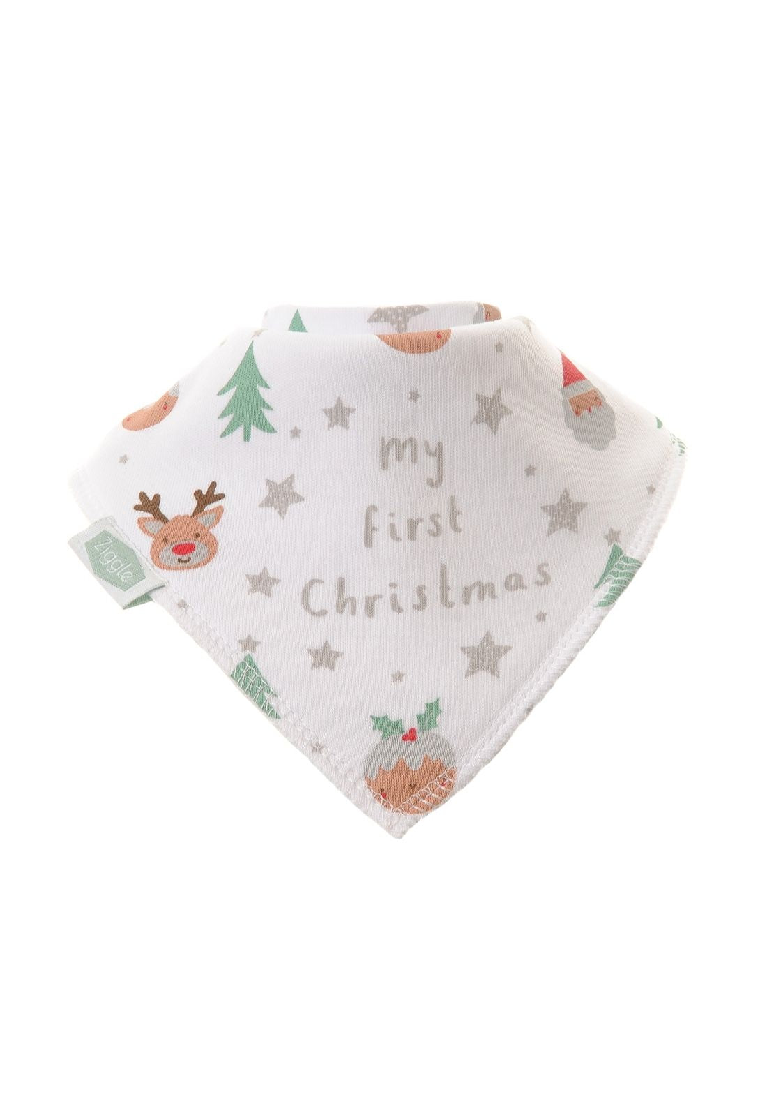 Ziggle My First Christmas Bib - White 1 Shaws Department Stores