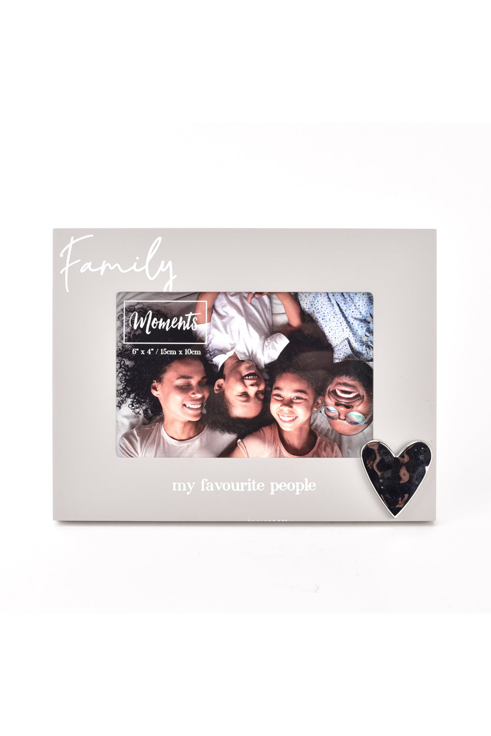 Moments Moments Wooden Photo Frame with Heart 6&quot; x 4&quot; - Family 1 Shaws Department Stores