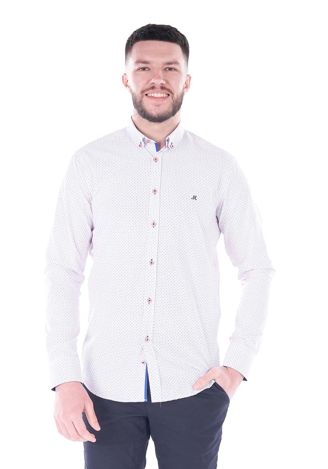 Mineral Farrell Long Sleeve Shirt - Pink/navy 1 Shaws Department Stores