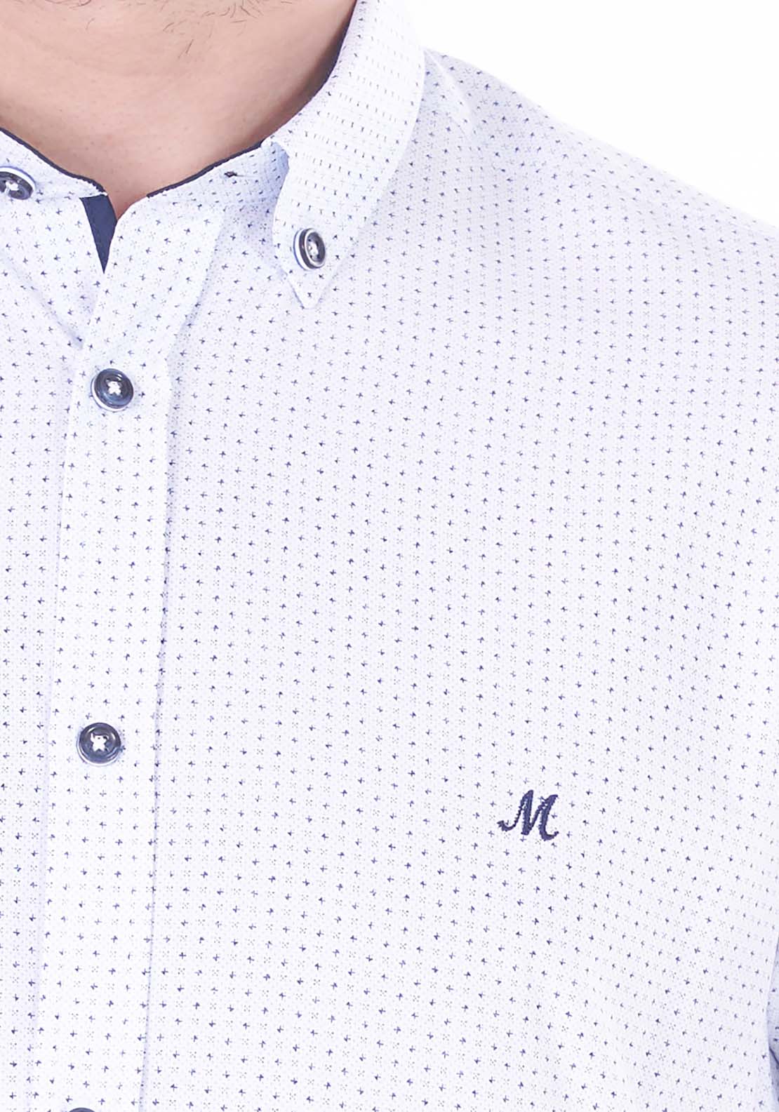 Mineral Farrell Long Sleeve Shirt - White / Navy 2 Shaws Department Stores