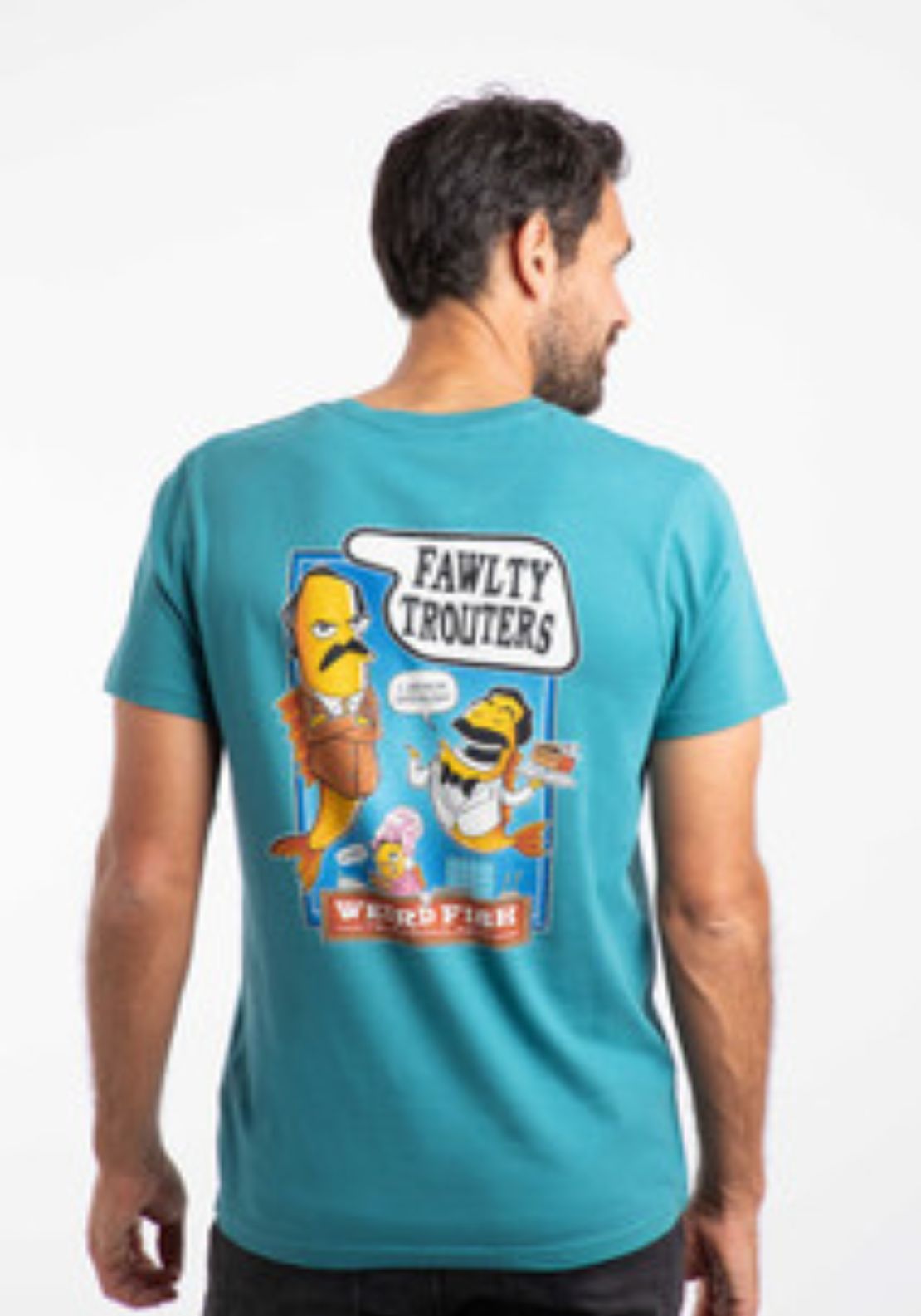 Weird Fish Fawlty Trouters Artist T-Shirt - Blue 2 Shaws Department Stores