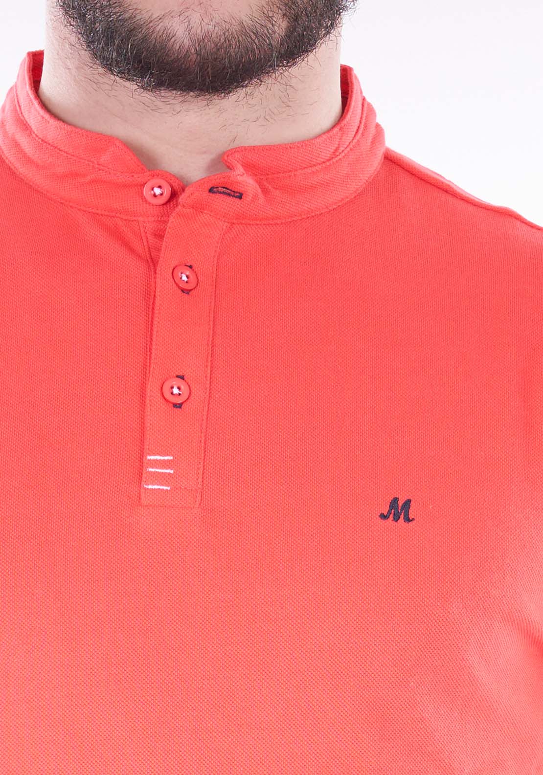 Mineral Field Grandad Piquet Tee - Coral 2 Shaws Department Stores