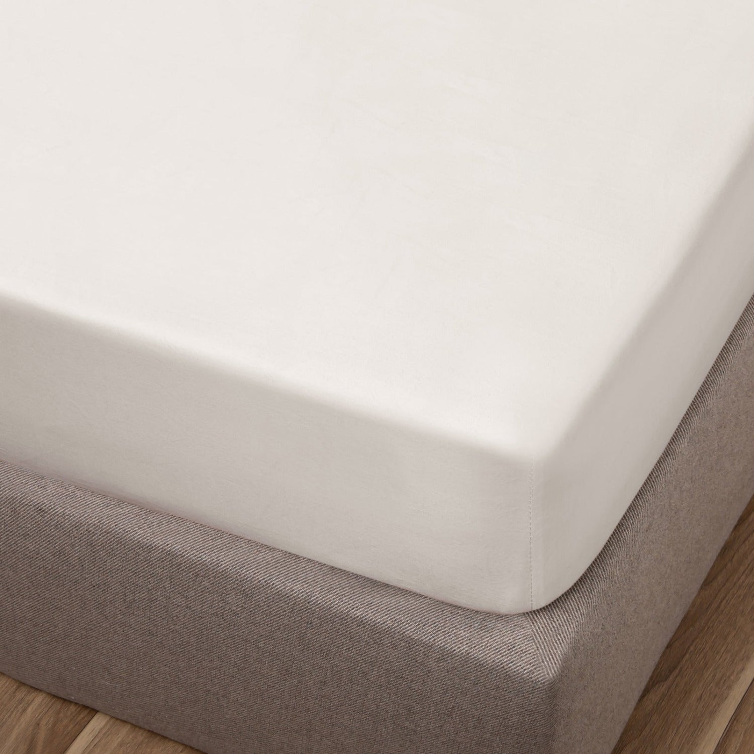 Heather &amp; Ferne 300 Thread Count Luxury 100% Cotton Sateen Fitted Sheet 38cm Depth - Champagne 2 Shaws Department Stores