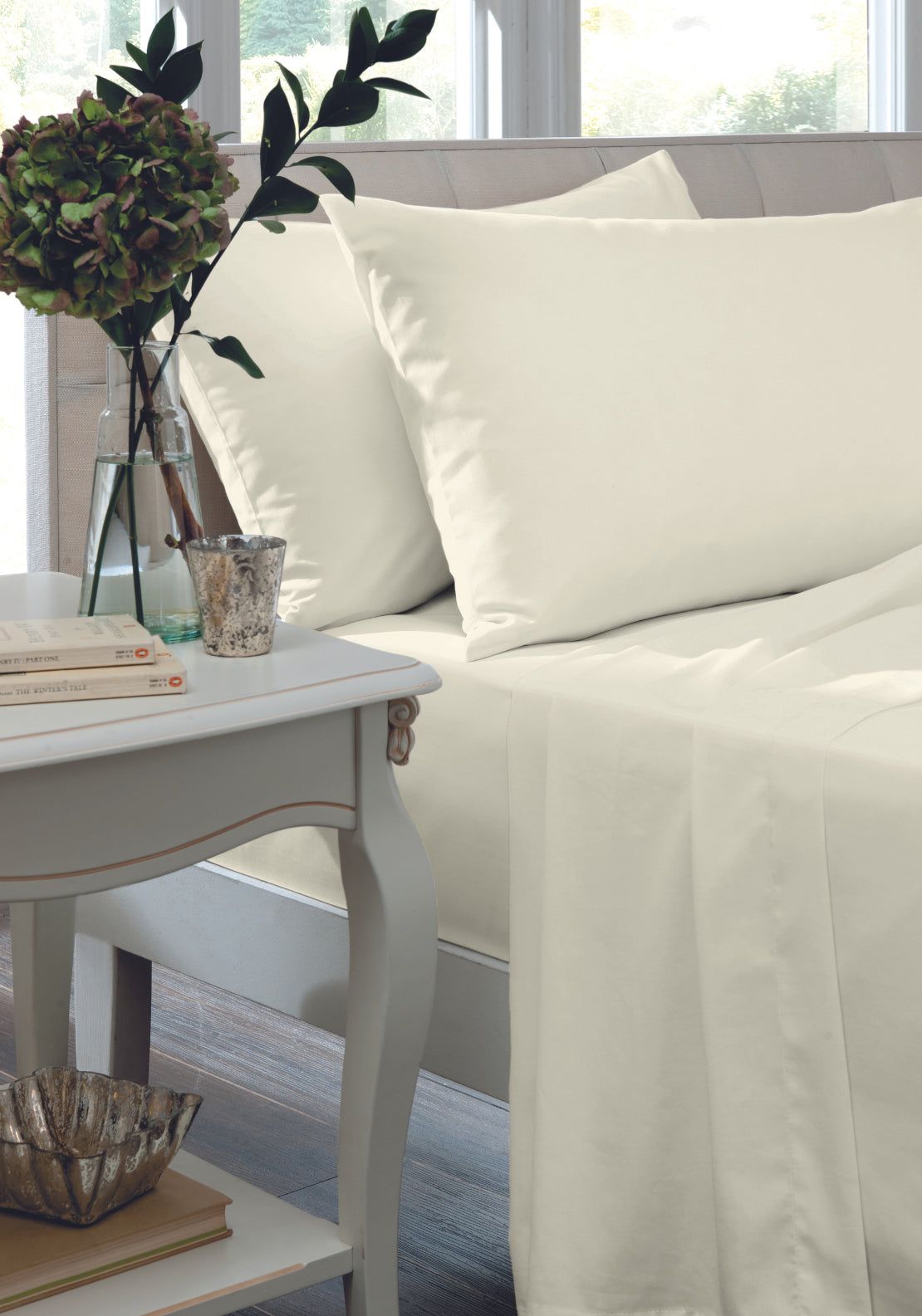 The Home Luxury Collection 200 Thread Count Flat Sheet - Cream 1 Shaws Department Stores